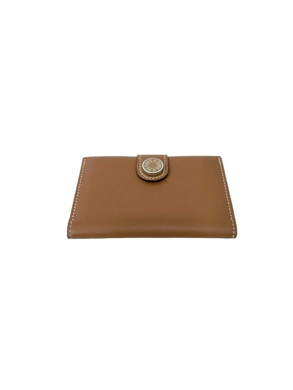 Hermes Evercolor Leather Card Case Compact Wallet Gold